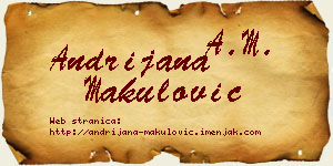 Andrijana Makulović vizit kartica